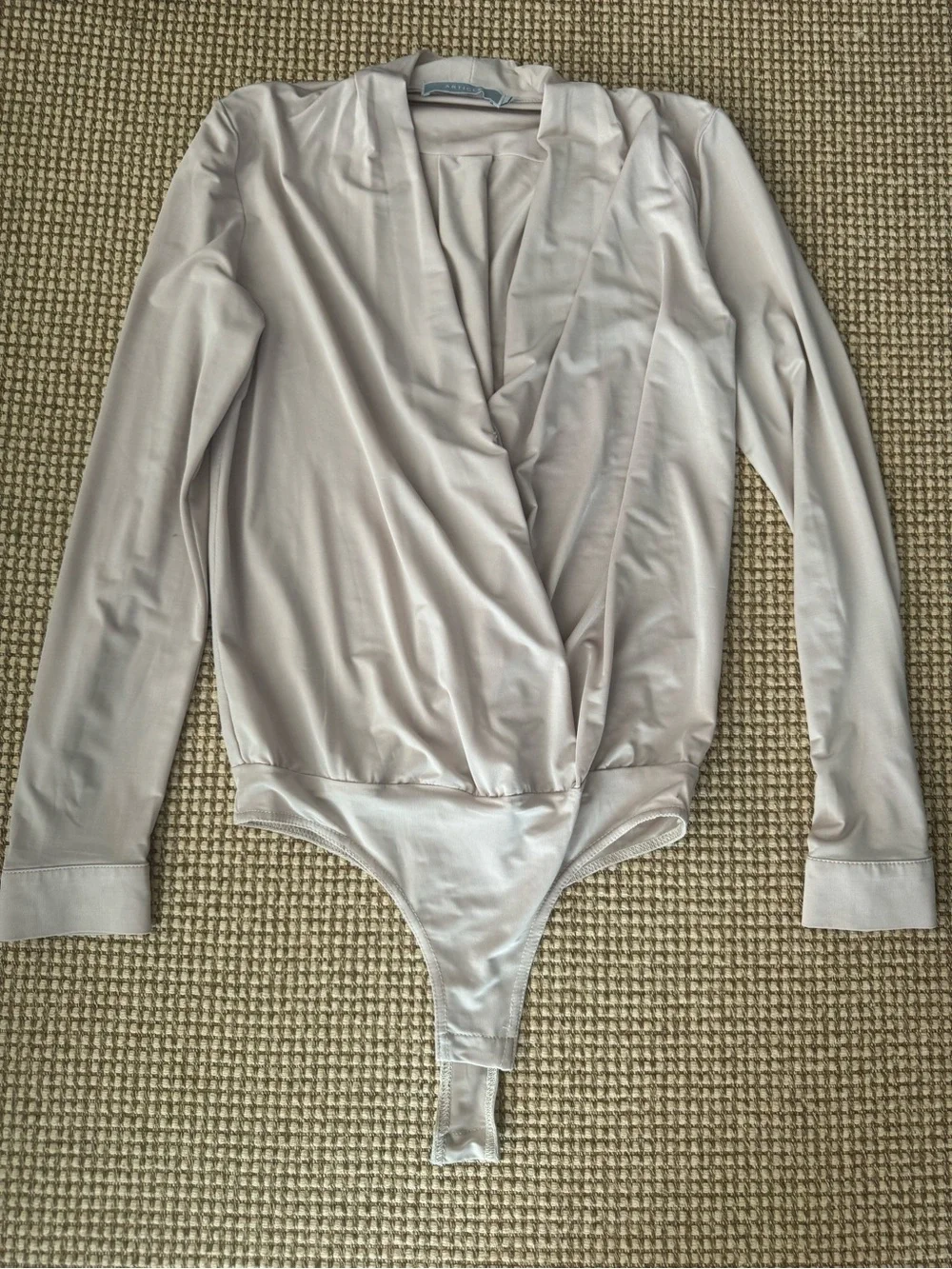 Article Neutral Blush Wrap-Front Long Sleeve Bodysuit - Picture 1 of 4